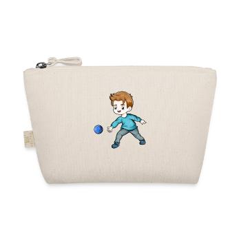 Boy playing Bocce Ball - Organic Pouch - nature - Front