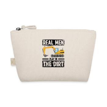 Real Men Excavator Driver Excavator Driving Construction Sites - Organic Pouch - nature - Front