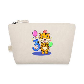 3 Birthday 3 years old with animal motif - Three - Organic Pouch - nature - Front