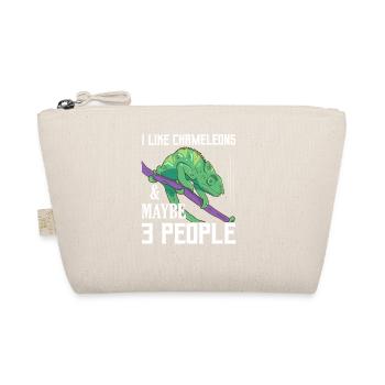 I Like Chameleons & Maybe 3 People Reptile Lizard - Organic Pouch - nature - Front
