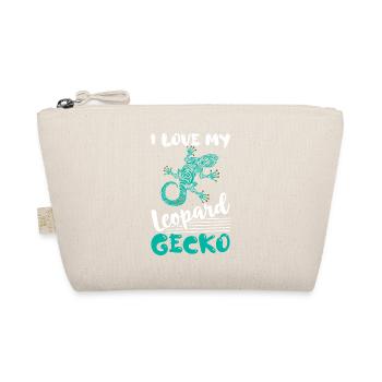 I Love My Leopard Gecko Lizard Lover Reptile - Organic Pouch - nature - Front