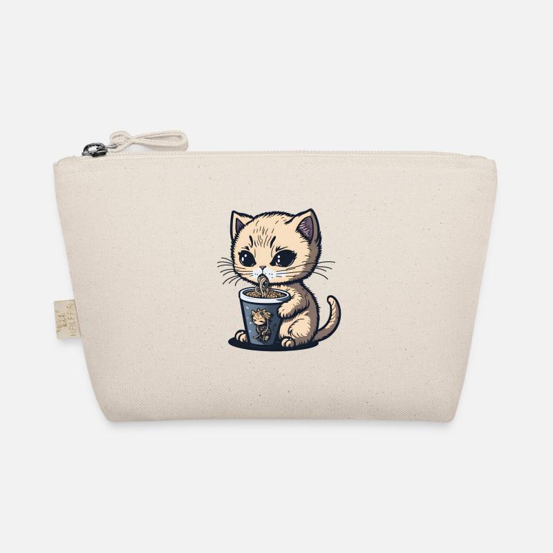 Chaton kawaii mangeant des ramen Trousse biologique
