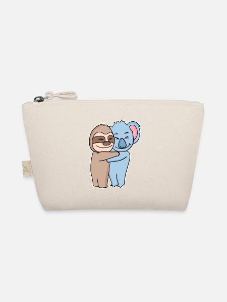 Sloth and koala hugging - hug - Organic Pouch - nature - Front