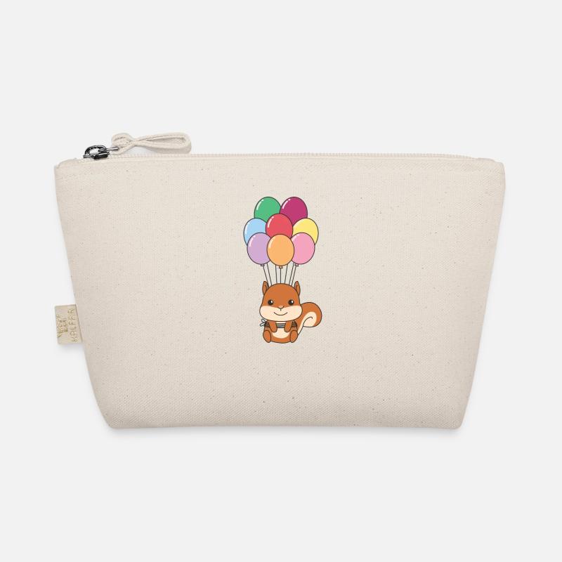 Squirrel flies after with colorful balloons Organic Pouch