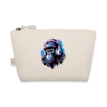 Gorilla Musik Kopfhörer Musik Affe - Bio-Täschchen - Natur - Vorne