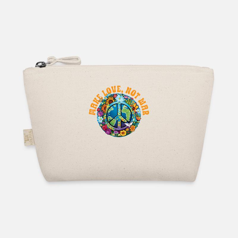 Hippie Peace Zeichen Frieden Blumen Blumenkind Bio-Täschchen