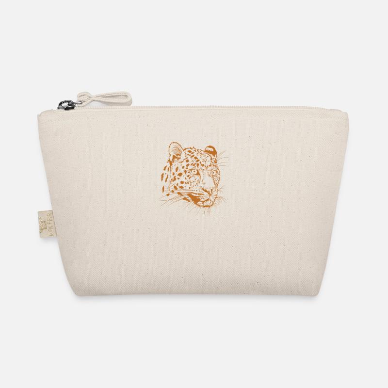 Leopard Head Big Cat Africa Organic Pouch