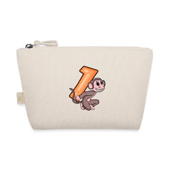 1 Birthday 1 Year Old with Animal Motif - One - Organic Pouch - nature - Front