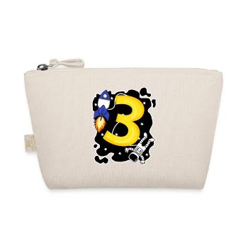 3 Birthday Boy Astronaut - Three Years - Organic Pouch - nature - Front