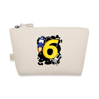 6 Birthday Boy Astronaut - six years - Organic Pouch - nature - Front