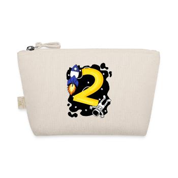 2 Birthday Boy Astronaut - two years - Organic Pouch - nature - Front