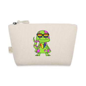 Dino Rainbow Heart Dinosaur - Organic Pouch - nature - Front