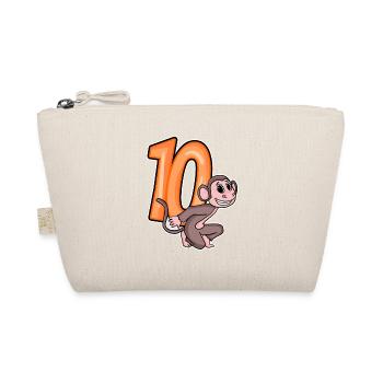 10 birthday 10 years old with animal motif - ten - Organic Pouch - nature - Front