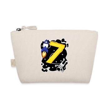7 Birthday Boy Astronaut - seven years - Organic Pouch - nature - Front