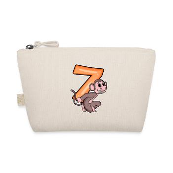 7 birthday 7 years old with animal motif - seven - Organic Pouch - nature - Front