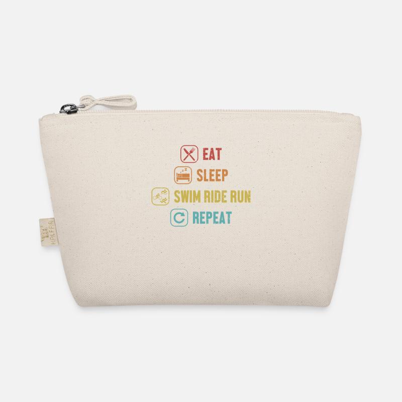Eat Sleep Swim Ride Run Repeat Triathlete Training Organic Pouch