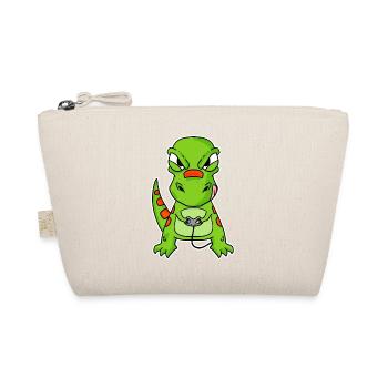 Dino Gamer Gaming Zocken Zocker - Bio-Täschchen - Natur - Vorne