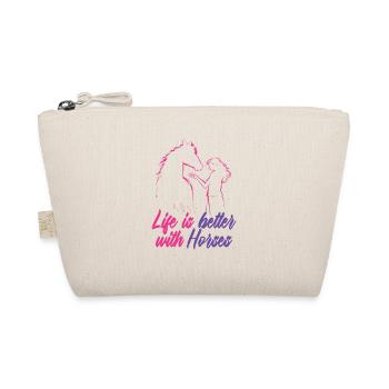 Girl In A Mission Horse Girl's Life Is - Organic Pouch - nature - Front