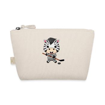 Kawaii Zebra spielt Eishockey Street Hockey - Bio-Täschchen - Natur - Vorne