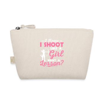 I Know I Shoot Like A Girl Want A Lesson? Archer A - Organic Pouch - nature - Front
