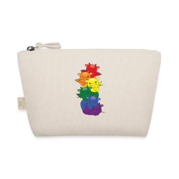 Regenbogen Flag Pride LGBTQ süßer Drache Stapel - Bio-Täschchen - Natur - Vorne
