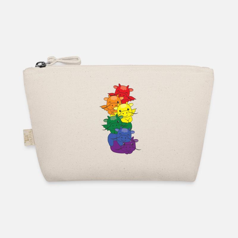 Rainbow Flag Pride LGBTQ Cute Dragon Stack Organic Pouch