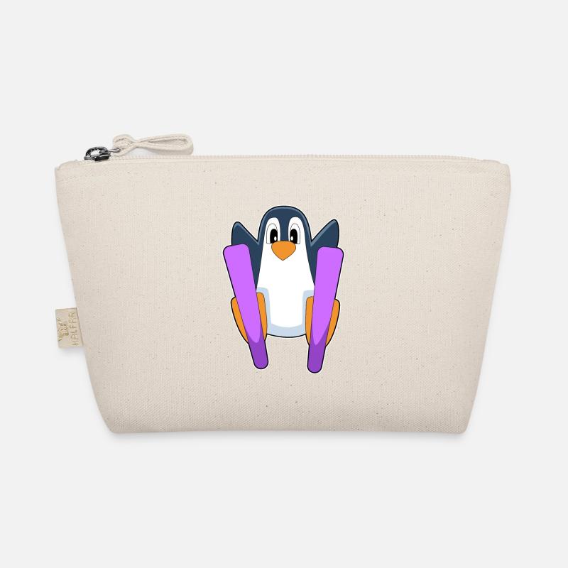 Penguin Skier Ski Organic Pouch
