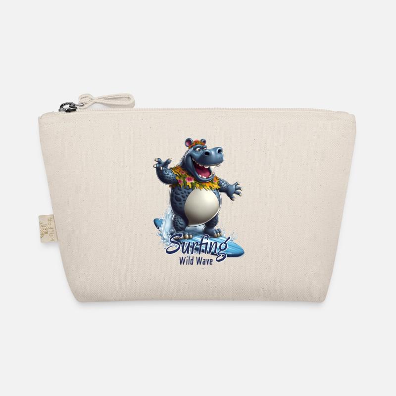 Hippopotame cool avec une planche de surf - surfeur Trousse biologique