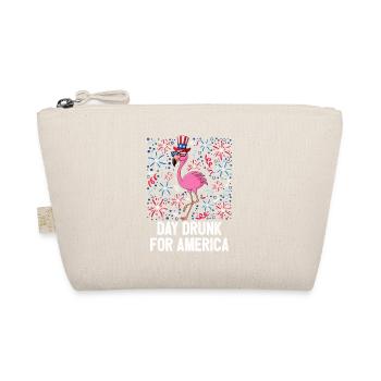 4th Of July Day Drunk Flamingo US Flag Freedom - Organic Pouch - nature - Front