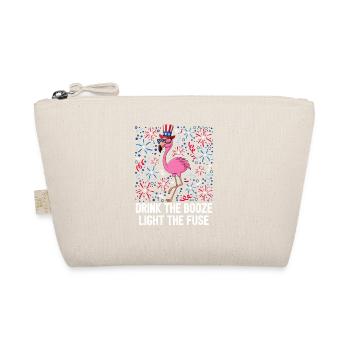 4th Of July Drink The Booze Flamingo US Flag - Bio-Täschchen - Natur - Vorne