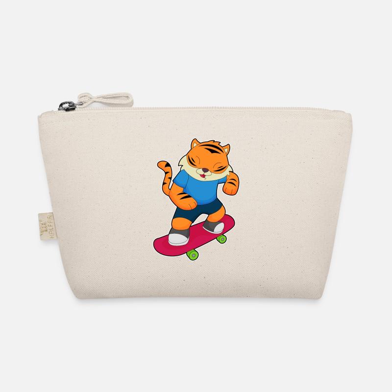 Tiger Skater Skateboard - Bio-Täschchen - Natur