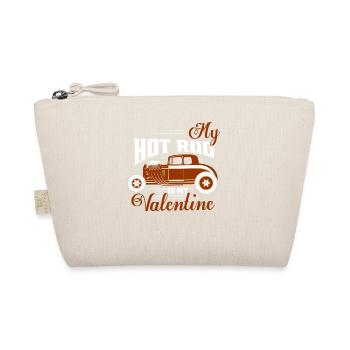 My Hot Rod Is My Valentine Retro Classic Cars - Organic Pouch - nature - Front