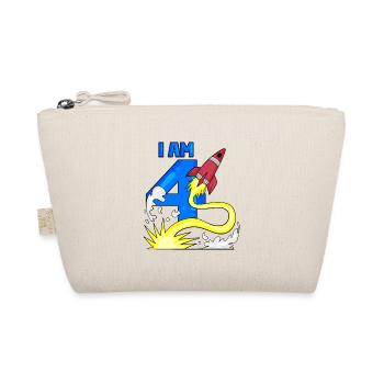 4 Birthday Boy Astronaut - four years - Organic Pouch - nature - Front