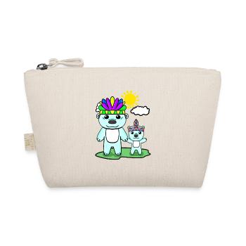 Polar Bear Family - Polar Bear with Baby - Organic Pouch - nature - Front