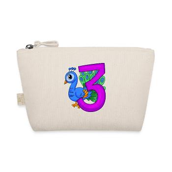 3 birthday 3 years old with animal motif - three - Organic Pouch - nature - Front