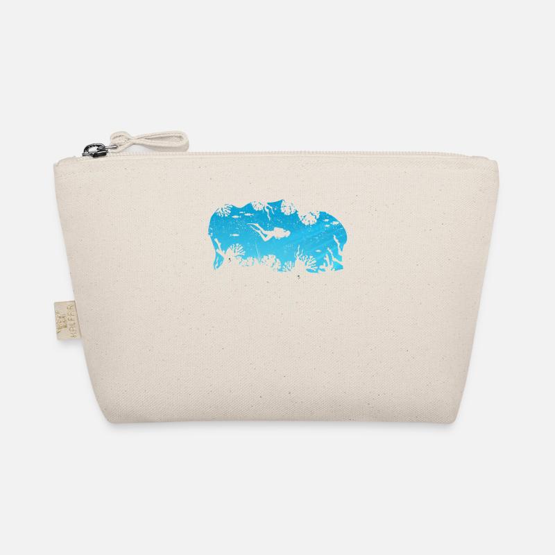 Diving Coral Reef Ocean Diver Silhouette Organic Pouch