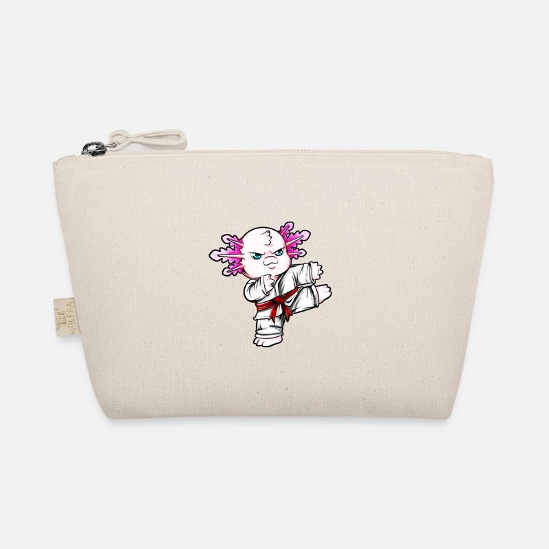 Comic Axolotl makes karate Organic Pouch