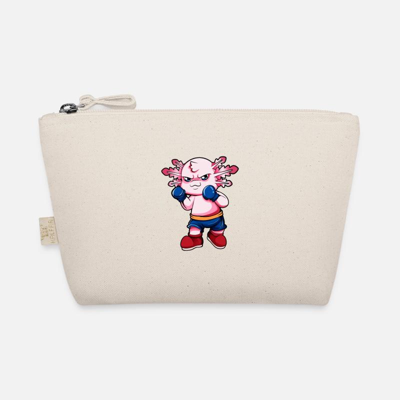 Comic Axolotl makes karate Organic Pouch