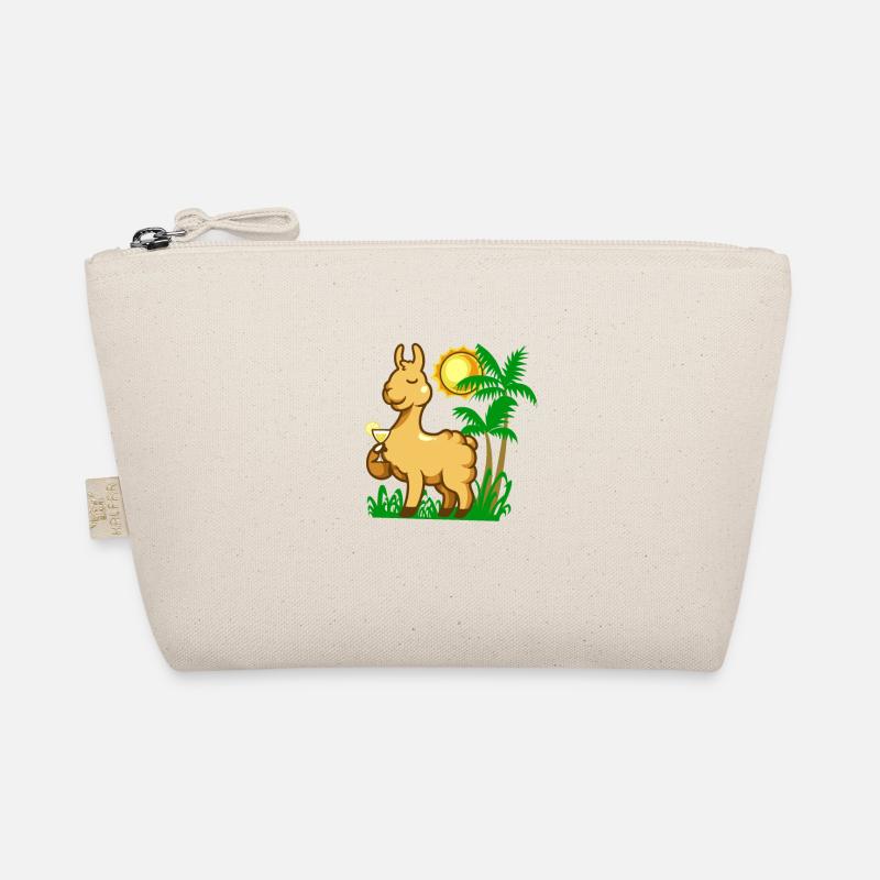 Comic Lama enjoying a cocktail Organic Pouch