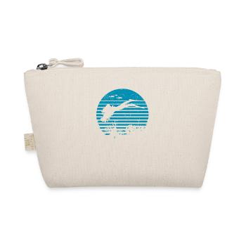 Retro Scuba Taucher Silhouette Vintage Unterwasser - Bio-Täschchen - Natur - Vorne