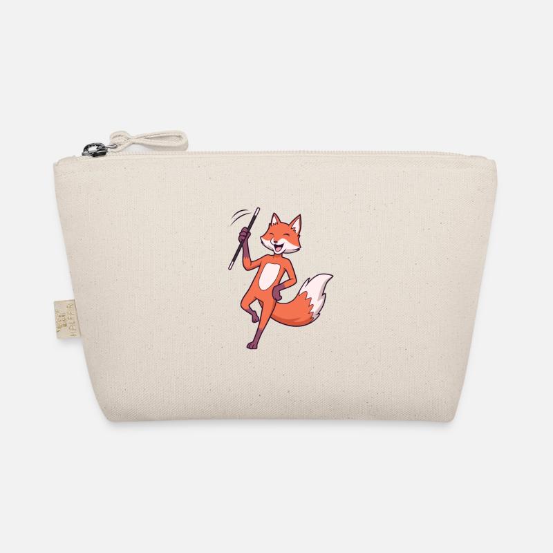 Comic fox twirling Organic Pouch