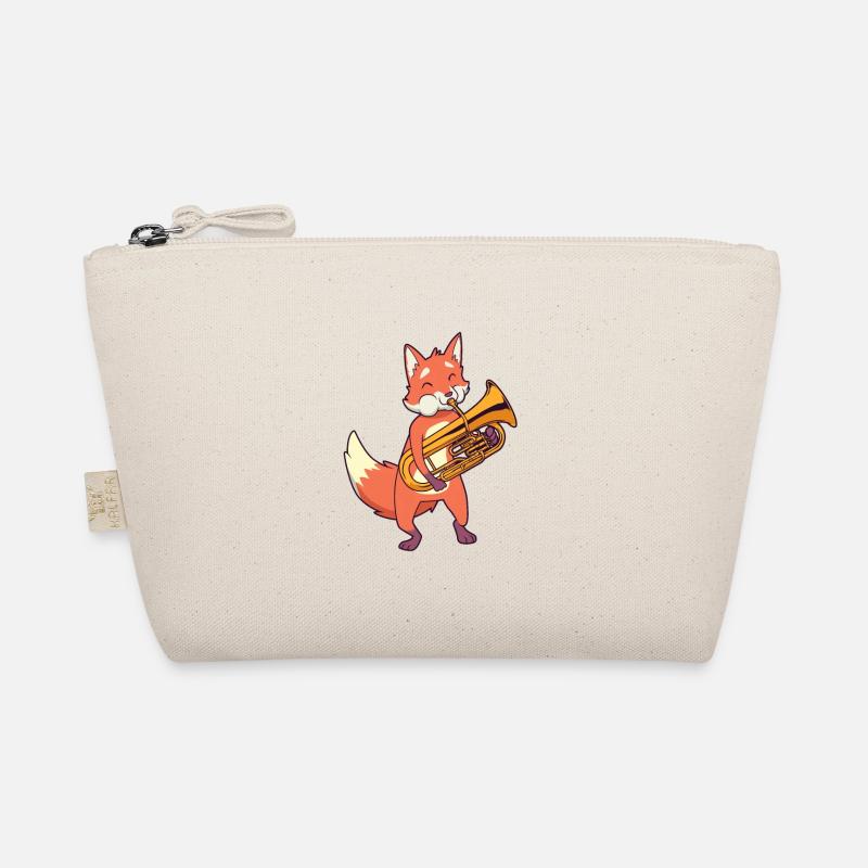 Cartoon fox plays euphonium Organic Pouch