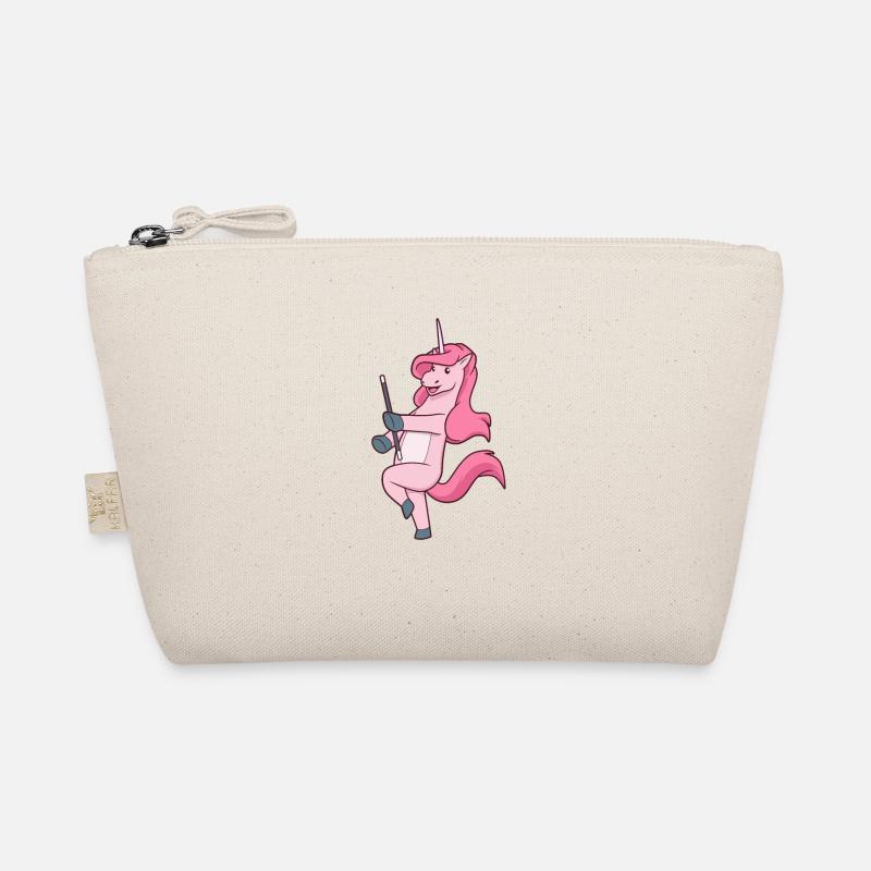 Comic unicorn twirling Organic Pouch