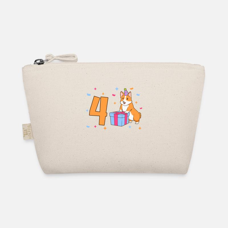 Mit Corgi - Mädchen Geburtstag 4 Jahre Bio-Täschchen