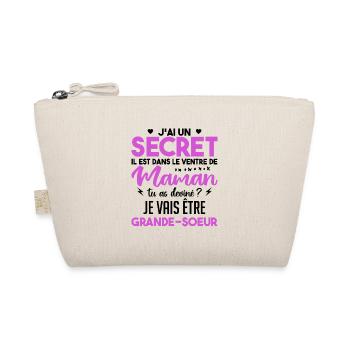J'ai Un Secret Je Vais Être Grande Soeur - Trousse biologique - nature - Devant