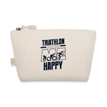 Triathlon Makes Me Happy Training Triathlonrad - Bio-Täschchen - Natur - Vorne
