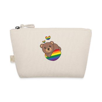 Rainbow Flag Pride LGBTQ Mignon Ours Amour - Trousse biologique - nature - Devant