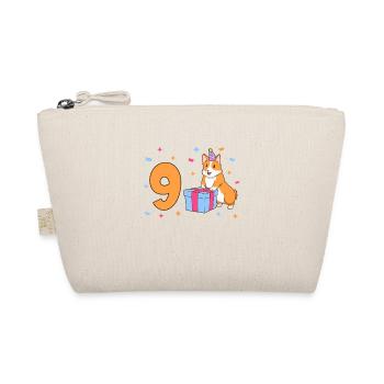 With Corgi - Girl Birthday 9 Years - Organic Pouch - nature - Front