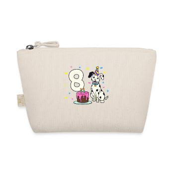 With Dalmatian - Girl Birthday 8 Years - Organic Pouch - nature - Front