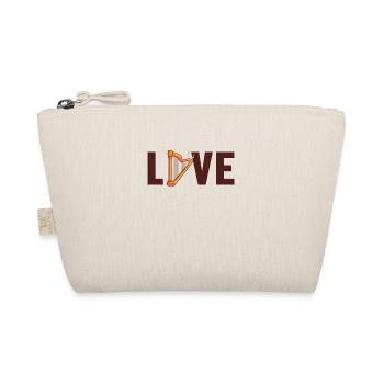 Love Harfe Konzertharfe Harfenmusik Harfenspieler - Bio-Täschchen - Natur - Vorne